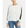 thumbnail image 2 of Rachel Roy Womens Striped Sleeve Button Down Blouse, White, XX-Large, 2 of 2