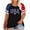 AU21_Black, variant on Plus Size Flag Shirt for Women 4th of July Tshirts USA 1776 Patriotic Tops Anniversary Short Sleeve Tee Deep Red XXL