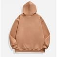 thumbnail image 3 of gbyLJF Men's Solid Color Hoodie Casual Round Neck Hooded Sweatshirt Loose Fit Long Sleeved Pullover Sweatshirt, 3 of 4