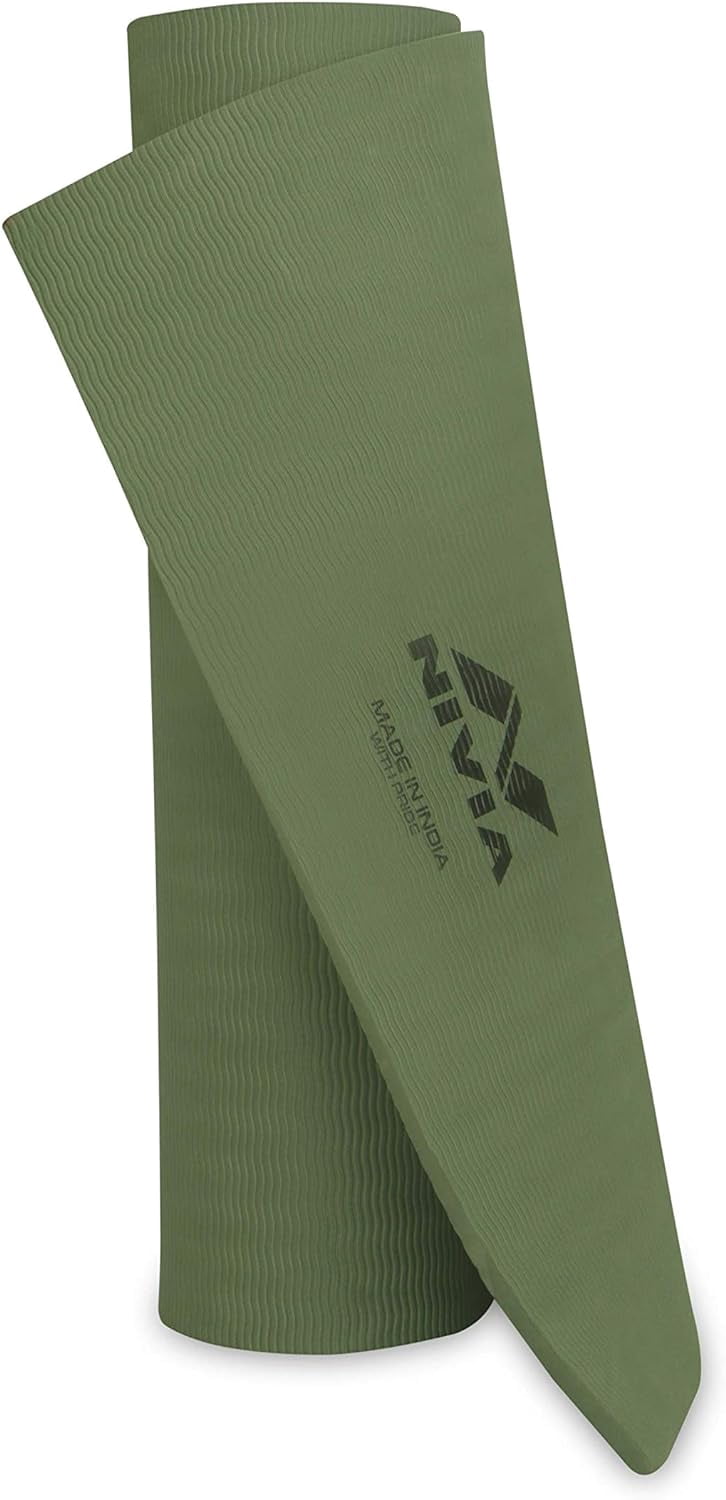 Nivia 1454MG 10 mm Anti-Skid Yoga Mat - Military Green