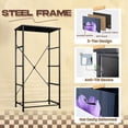 thumbnail image 4 of Dresser for Bedroom with 4 Storage Drawers Purple Anemone Flowers Buds Dark Dressers Chest of Drawers Steel Framed Fabric Organizers for Closet Living Room Hallway Large Capacity, 4 of 8