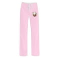 thumbnail image 2 of Xunlbb Summer Sale! Ladies' Easter Printed Double Pocket Drawstring Pants ,Pink S, 2 of 5