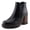 BLACK, variant on WALKOFF Women’s Platform Chelsea Boot – Faux Leather Lug Sole Bootie with Elastic Gore & Side Zipper