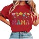 thumbnail image 1 of Tops de Manga Corta de Verano para las Mujeres Imprimir Blusa de Cuello Redondo, Moda Ligera de Poliéster Spandex, 1 of 4