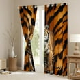 thumbnail image 3 of Manfei Teens 3D Tiger Black Out Curtains, Jungle Wildlife Animal Curtains Pack of 2 (42x63 Each), Orange Black Abstract Bedroom Curtains, Window Curtains Decor, 3 of 6