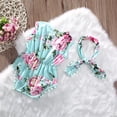 thumbnail image 5 of Douhoow Baby Girl Romper Summer Newborn Sleeveless Tassel Floral Jumpsuit + Headband, 5 of 6