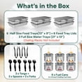 thumbnail image 2 of Caterpax Disposable Chafing Dish Refill Kit – 3 Full Size & 6 Half Size Disposable Buffet Trays with 6 x 4 Hour Fuel Cans & Serving Utensils – Replacement Set, 2 of 5