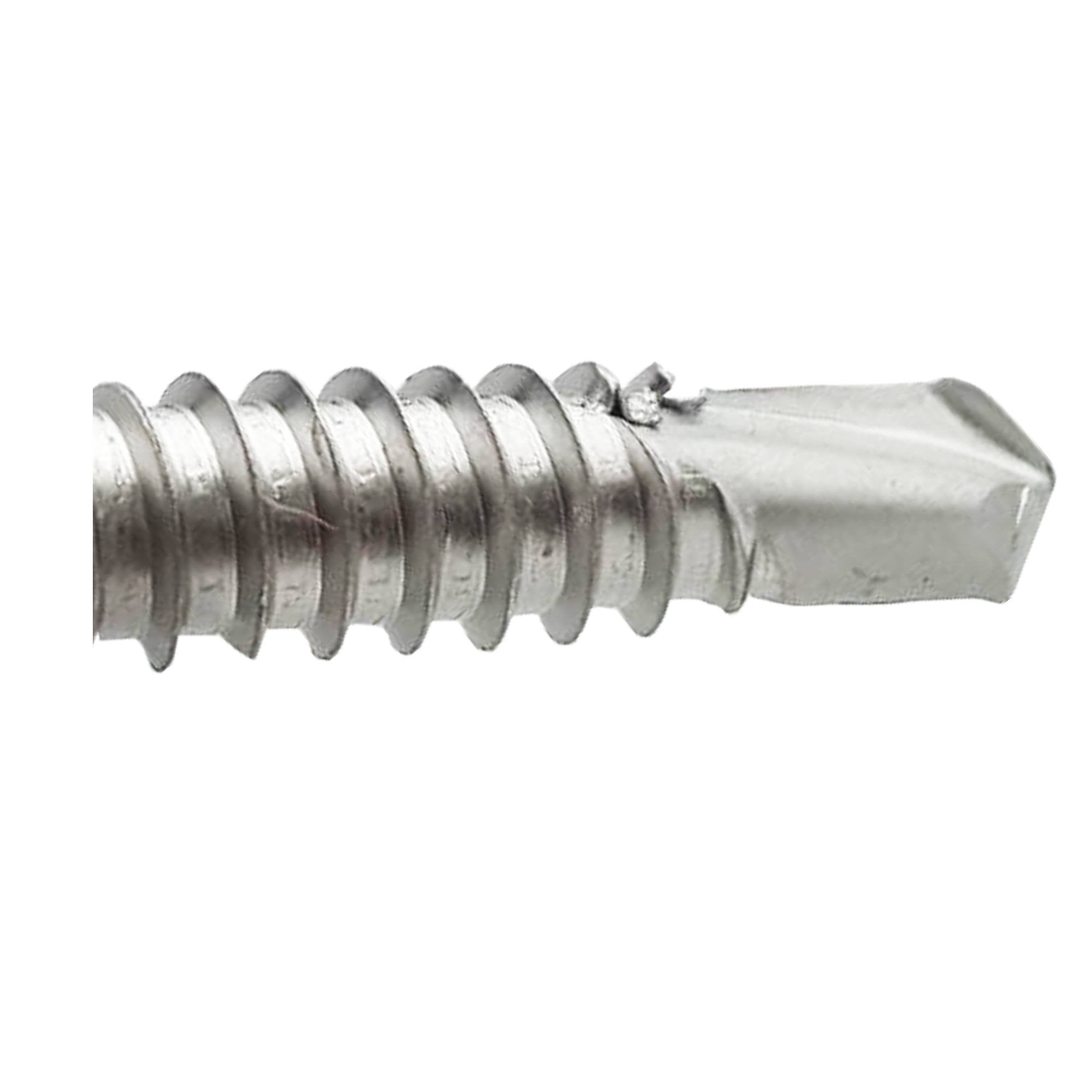 #10 x 3" Hex Washer Head Self Drilling Sheet Metal Tek Screws Qty 50, 410 Stainless Steel, Self Driller Number 10 Size x 3" Length By Fastenere