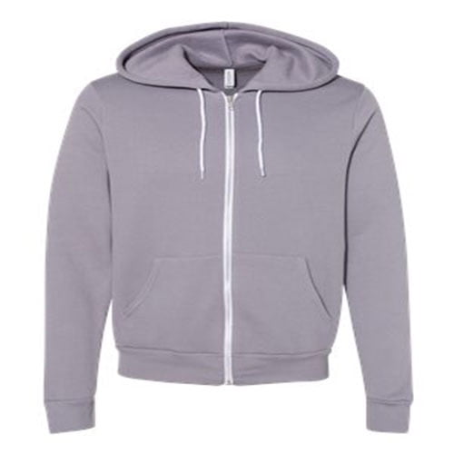 Unisex Poly-Cotton Fleece Full-Zip Hooded Sweatshirt - STORM - M