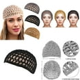 thumbnail image 3 of US 3 Pcs Short Women Hairnet Cover Mesh Crochet Hair Net Rayon Knit Snood Hat, 3 of 5