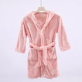thumbnail image 2 of ZACPNCV Girls Fleece Robe Boys Hooded Bathrobe Soft Flannel Robe For Kids Pink 3-12 Years, 2 of 6