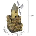 thumbnail image 5 of Outdoor Water Fountain With LED Lights, Windmill House with Stony Wall Tabletop Water Fountain for Decor, European Style Indoor Relaxation Fountain Waterfall for Patios and Gardens, 5 of 8