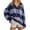 Blue, variant on TITAKING Women's Striped Casual Sweatshirt, Oversized Fit, Polyester