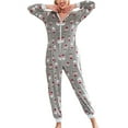 thumbnail image 1 of Faithtur Combinaison à Capuche de Noël pour Femmes Manches Longues Zip Col en V Pyjama, 1 of 5