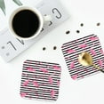 thumbnail image 5 of Disketp Flamingos Funny Coasters,6 Pcs Leather Coasters With Holder, Perfect Housewarming Hostess Gifts,Protect Furniture From Water Marks Scratch And Damage, 5 of 9