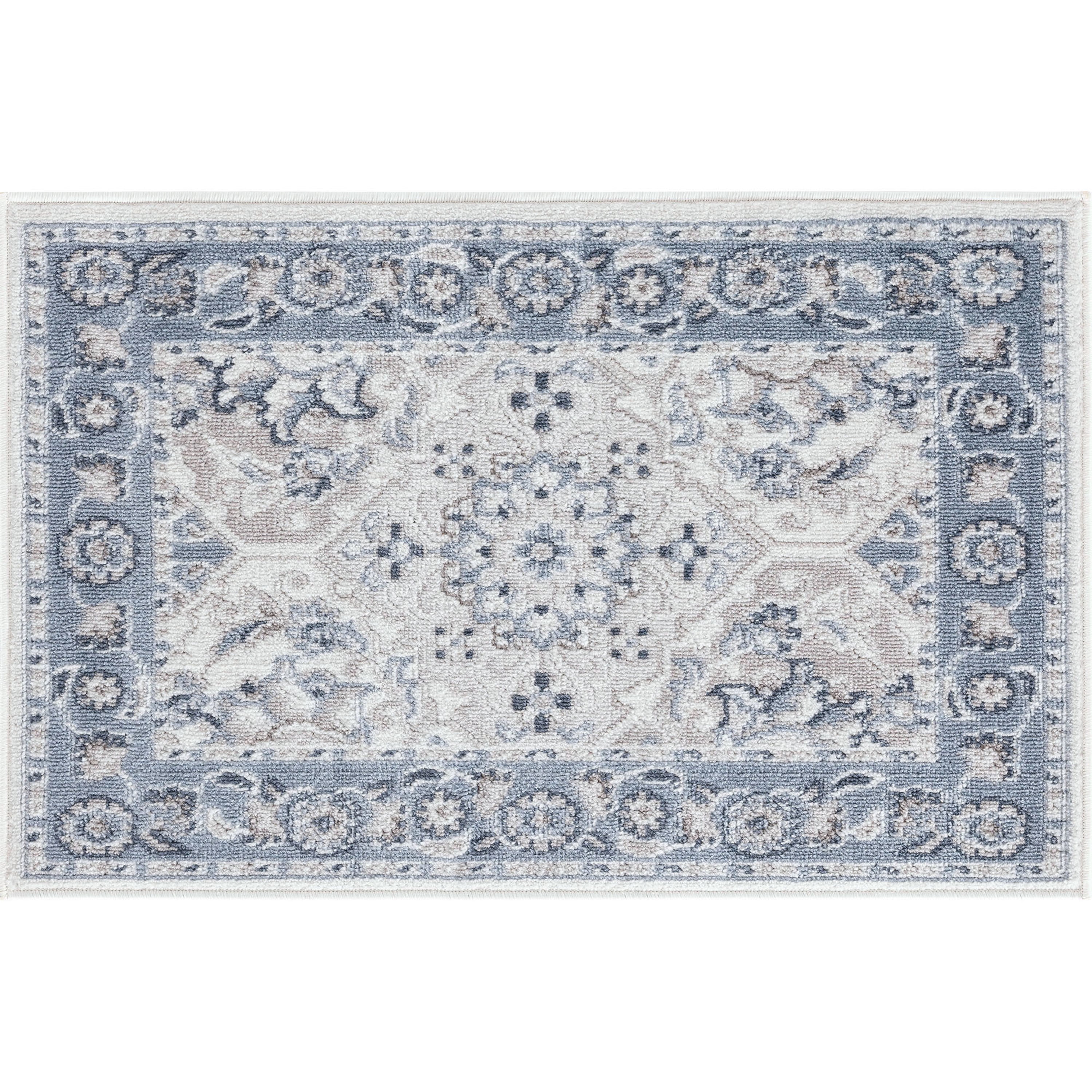 2x3 Modern Blue Small Area Rug, Throw Mat for Indoor Entry | Ideal for Kitchen or Bathroom Rugs 2' x 3'