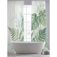 thumbnail image 5 of Palm Leaves Sheer Curtains 2 Panels Set Watercolor Light Tropical Plants Ferns Beige Sheer Window Curtains Light Filtering Rod Pocket Voile Drapes for Bedroom Living Room 52"X108", 5 of 8