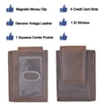 thumbnail image 5 of RFID Mens Leather Money Clip Slim Front Pocket Magnetic ID Credit Card Wallet, 5 of 9