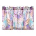 thumbnail image 7 of Yayeee Kitchen Curtains Tier Pair Light Filtering 27"x36" Rod Pocket Short Cafe Window Panel, Watercolor Marble Pattern, 7 of 7