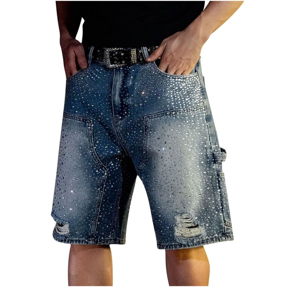 Jerdar Men's Fashion Classic Loose Casual Wear With Pockets Denim Shorts Mens Loose Shorts