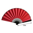 thumbnail image 2 of BAOQIN 13-Inch Folding Hand Fan, Wood Hand Held Folding Fans Chinese Kung Fu Hand Fan Decorative Folding Fans for Dance, Performance, Festival or Home Decorations （R）, 2 of 5