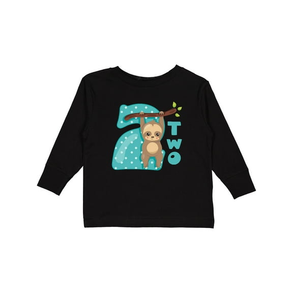 Inktastic Baby Sloth 2nd Birthday Boys or Girls Long Sleeve Toddler T-Shirt