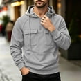 thumbnail image 2 of Admvng Men's Hoodies Sweatshirt Long Sleeve Fall Outfits Solid Casual Pullover Tops, 2 of 5