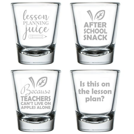 Set of 4 Shot Glasses 1.75oz Shot Glass Gift Teacher Collection