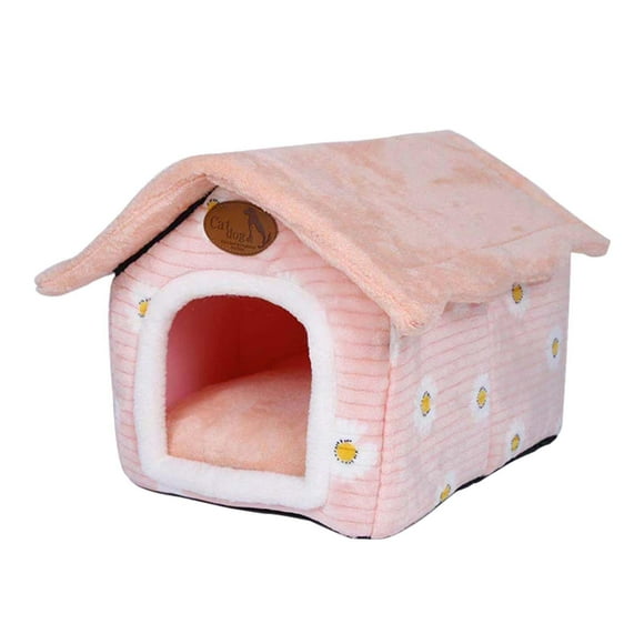 Tienda de campaña para mascotas con nido de felpa cálido y cerrado para interiores, cueva para gatos, cama plegable y cálida para mascotas
