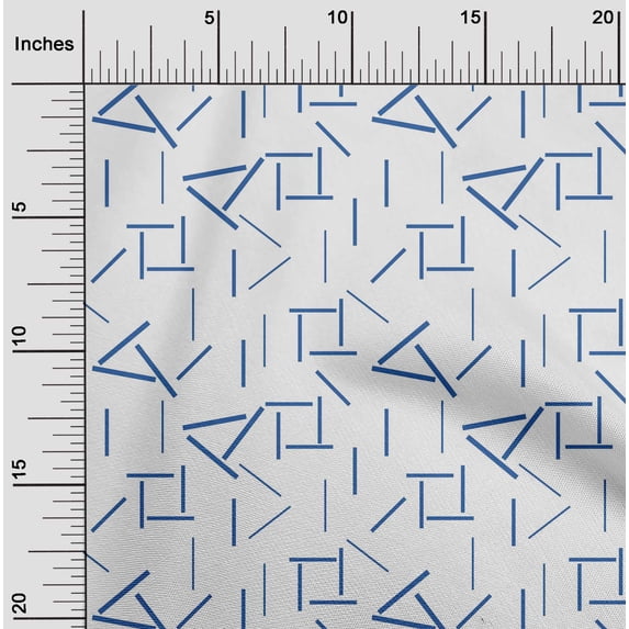 oneOone Polyester Lycra Fabric Line Geometric Printed Fabric 1 Yard 56 Inch Wide