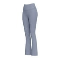 thumbnail image 5 of OIOLOYJM Womens Flare Leggings High-Waisted Tummy Control Yoga Pants Workout Running Bootleg Pants Buttery Soft Light Blue S, 5 of 5