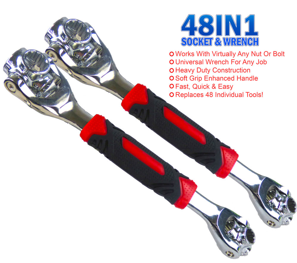 Details about / 48 in 1 Socket Wrench Rotary Spanner Work with Spline Bolts 360 Degree Rotation