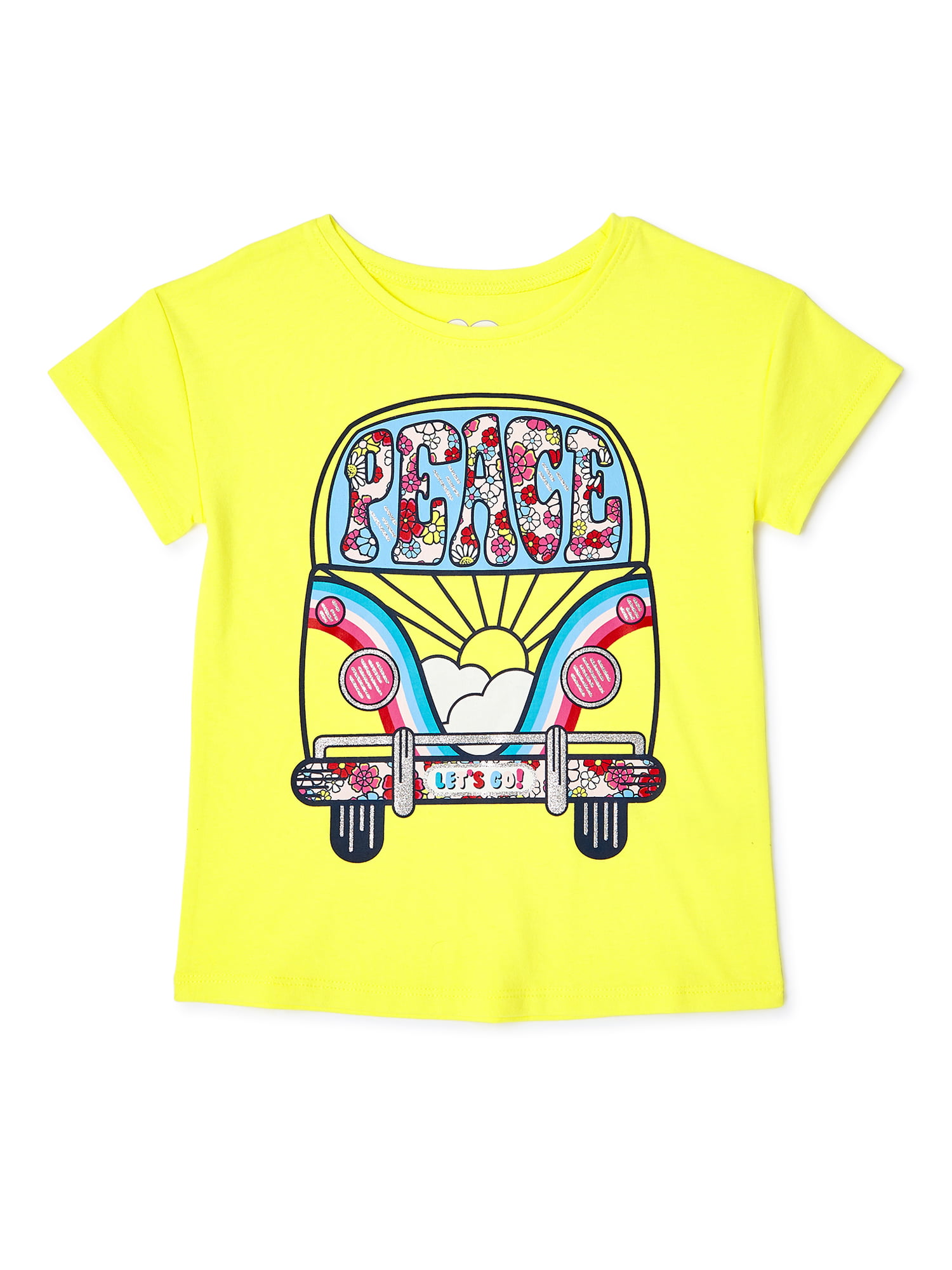 Travel Hippie Bus Unisex Childrens Short Sleeve T-Shirt Kids Or Little Boys and Girls