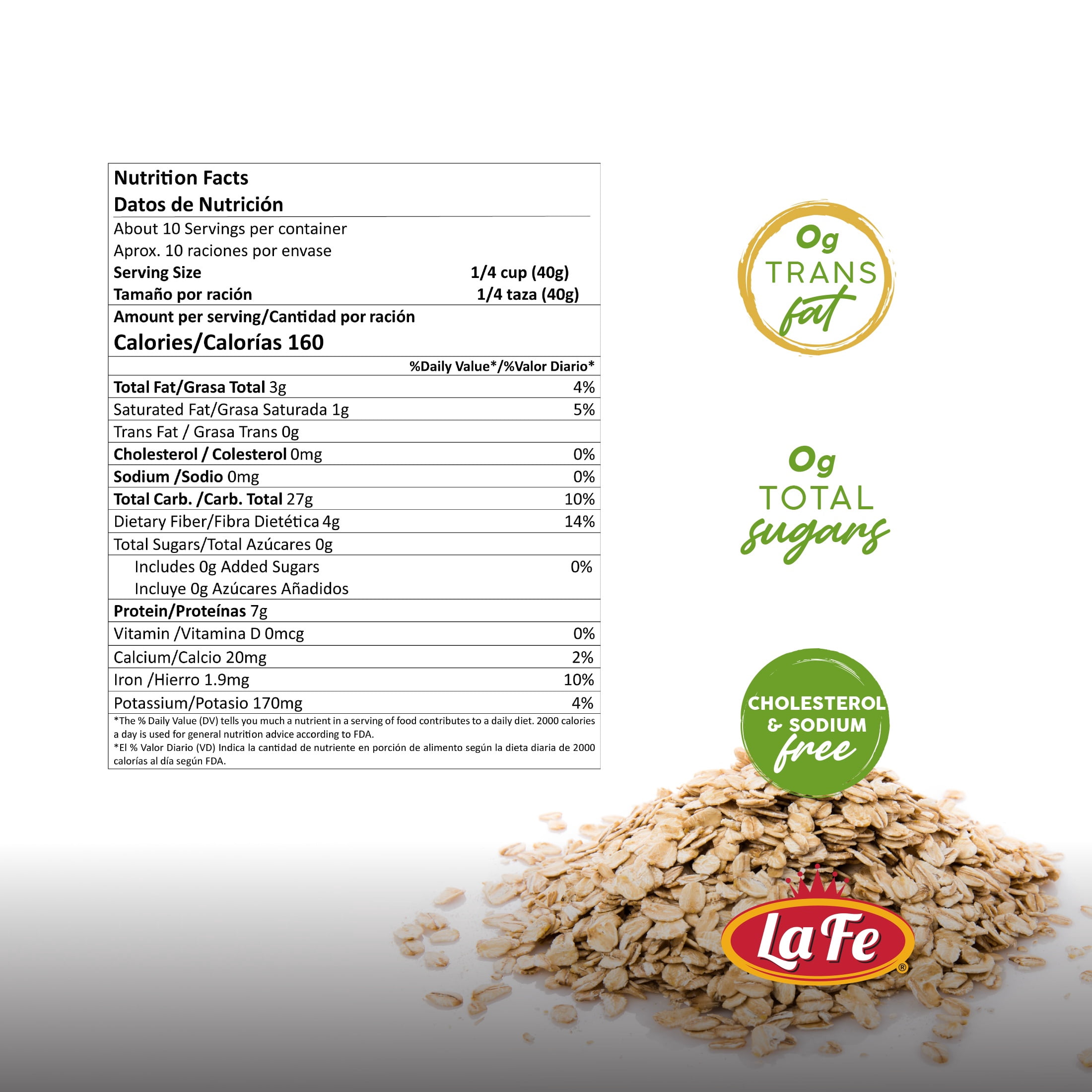 La Fe Quick Oats, 14 oz Bag - Easy Cooking Oatmeal
