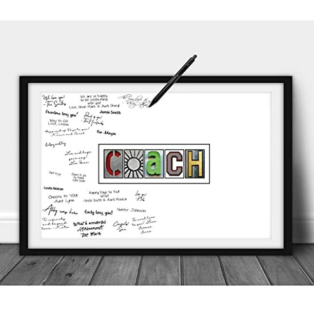 Katie Doodle Coach Gifts - Great Jumbo Group Card for Best Baseball,  Soccer, Life, Hockey, Basketball, Softball, Gymnastics or Cheer Coach -  Includes Large 11x17 Inch Poster [Unframed] 