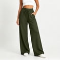 thumbnail image 2 of Pants for Women,Jeans for Women High Waisted Wide Leg Womens Jeans with Pockets Elastic Waist Strechy Drawstring Pull On Denim-Like Pants, 2 of 9