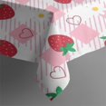 thumbnail image 3 of Strawberry Plants Fruit Heart Daisy Checkered Rectangle Tablecloth 60"x84",Waterproof Polyester Rectangle Table Cloth, Wipeable Spillproof Polyester Tablecloth for Dining, Camping, Indoor and Outdoor, 3 of 5
