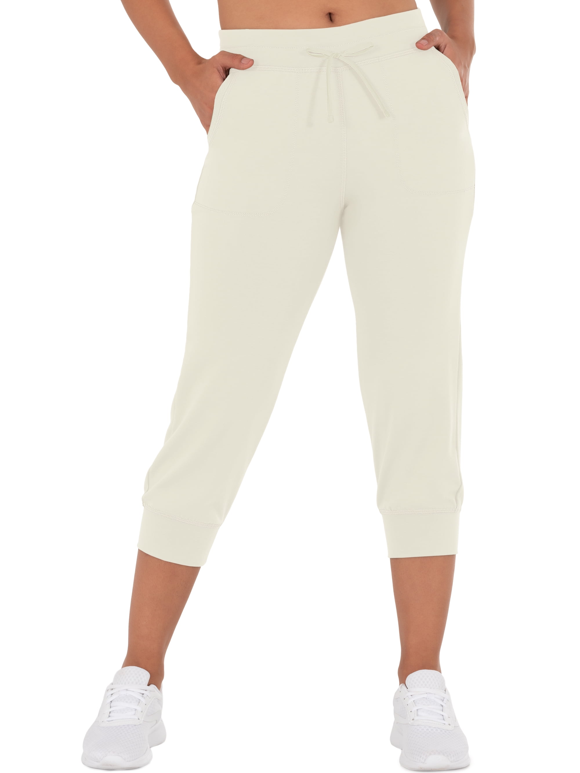 Athletic Works Women's French Terry Athleisure Capri Jogger Pants -  Walmart.com