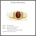 thumbnail image 6 of Gem Stone King 1.56 Cttw Red Garnet and White Created Sapphire 18K Yellow Gold Plated Silver Ring for Men | Gemstone Birthstone | Oval 8X6MM | Available in Size 7, 8, 9, 10, 11, 12, 13, 6 of 6