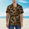 thumbnail image 2 of Fotbe Leopard Print Hawaiian Shirt for Men Unisex Summer Beach Casual Short Sleeve Cotton Linen Button Down Shirts-Medium, 2 of 5