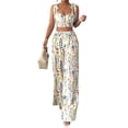 thumbnail image 2 of Women's 2 Piece Set Outfits - Camisole Top & Wide Leg Pants White S, 2 of 8