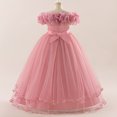 thumbnail image 2 of IDOPIP Flower Girl Dress Birthday Party Princess Dress Tulle Pageant Gown Kids Floral Lace Embroidery Formal Bridesmaid Dress Wedding Prom Communion Dresses 8 Years Pink, 2 of 8