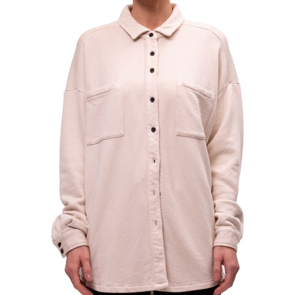 n:philanthropy Womens Monte Oversized Button Up Shirt, Beige, X-Large