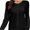 Black, variant on Women's Crew Neck Button Down Long Sleeve Cardigan Sweater