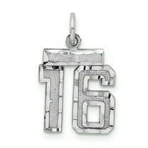 925 Sterling Silver Small #16 Charm Pendant