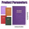 thumbnail image 2 of PU Leather Reading Journal Planner Notebook, Daily Notepad For Book Lovers, 176 Pages Assorted Colors (Purple, 21*14.8), 2 of 7
