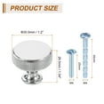 thumbnail image 2 of 5Pack Round Cabinet Knobs,  1.2" Dia x 1.04" Height Drawer Knob Handle Pulls for Kitchen Cabinets Bedroom Dresser Wardrobe, Bright Chrome, 2 of 6