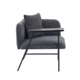 thumbnail image 6 of Modern Accent Chair with Back Pillow and Side Table, Upholstered Single Sofa Armchair with Iron Legs and Storage Pockets, Dark Gray Seating for Living Room Reception, 6 of 11