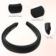 thumbnail image 4 of Diademas anchas de tela, diseño simple Bandas para la cabeza de estilo clásico, Diademas negras antideslizantes de moda de 1.18 pulgadas para mujeres y niñas, 4 of 7