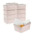thumbnail image 2 of Restaurantware Paper Food Box 50 Count 90 Oz Leakproof Paper Lunch Box Greaseproof Food Container Tab-Lock Design 8.5 x 6.2 x 3.5 Inches Pink and White Stripe, 2 of 11